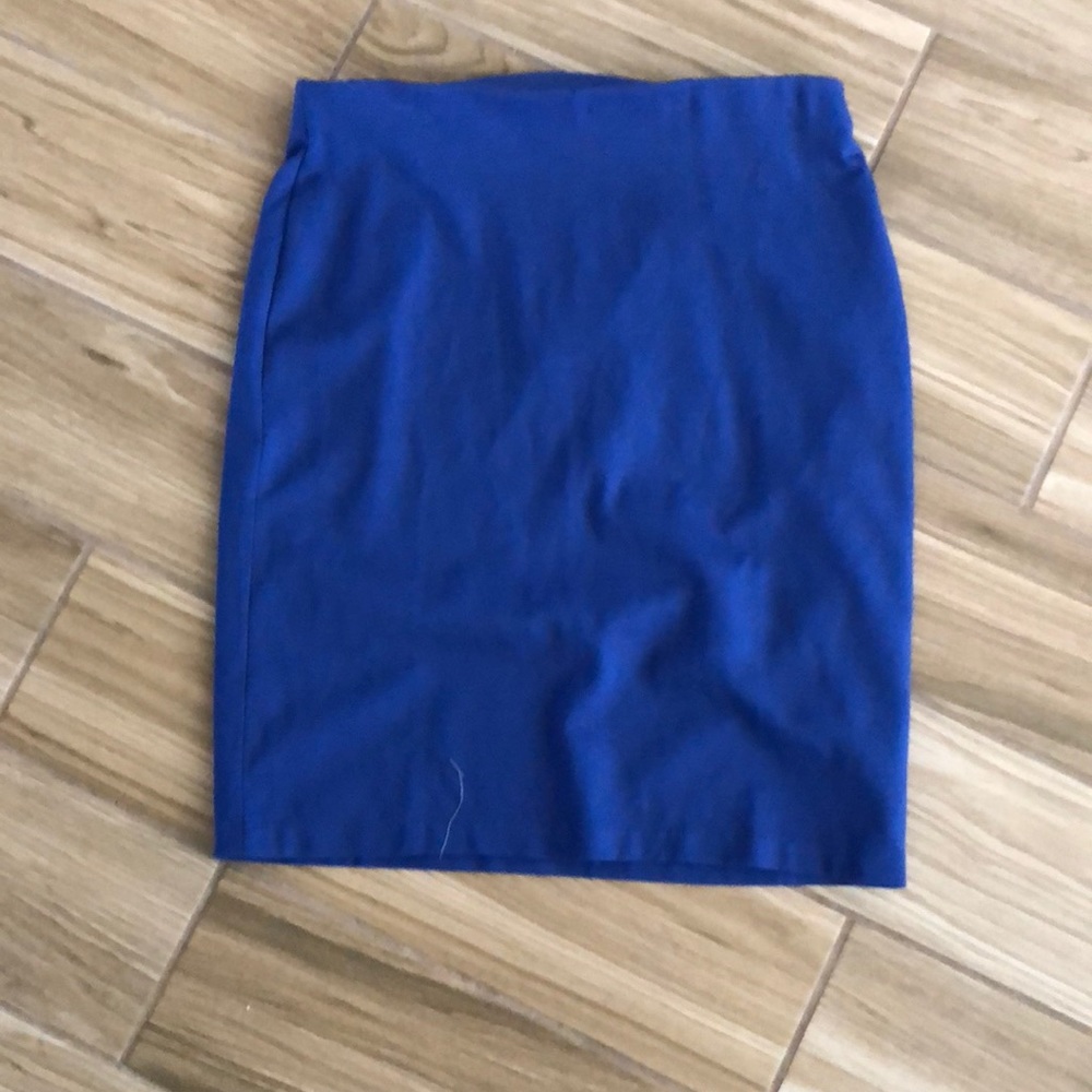 Bright blue pencil skirt